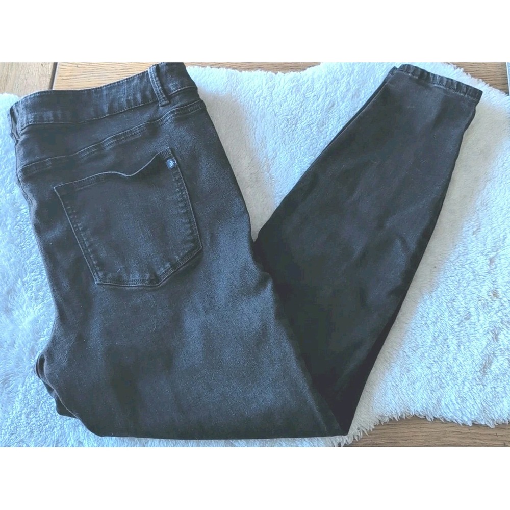 18W Maurices M Jeans Mid Rise Womens Black Jean Skinny High Rise Stretch 29 Lng
